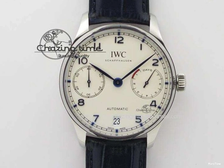 MIROTIME 0422 Thermal Portuguese Real PR Real Annual Calendar IW503501 RG ZF 1:1 Best Edition White Dial on Black Leather Strap A 7150